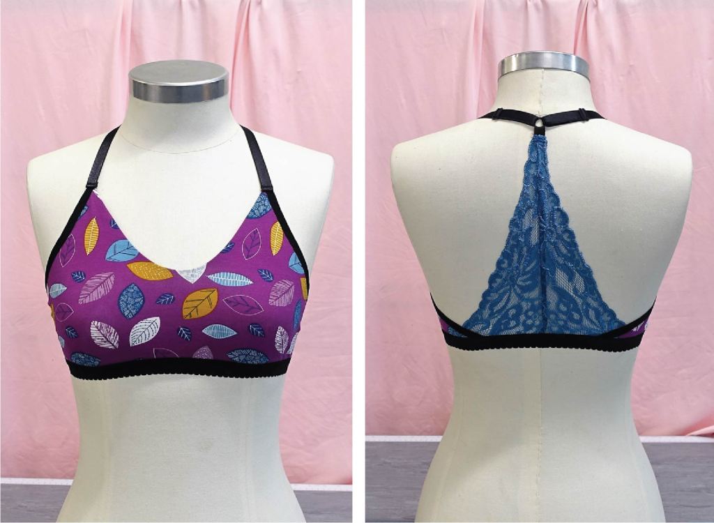 Pretty lace back bralette.  PDF sewing pattern from Sofiona Desings.