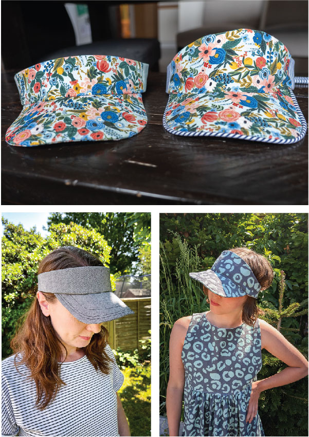 Regular and tall band heights on visor sewing pattern.