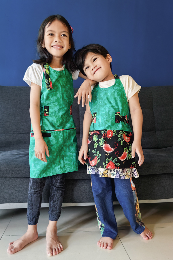 The pieced Poppy apron for kids' by Sofiona Designs.